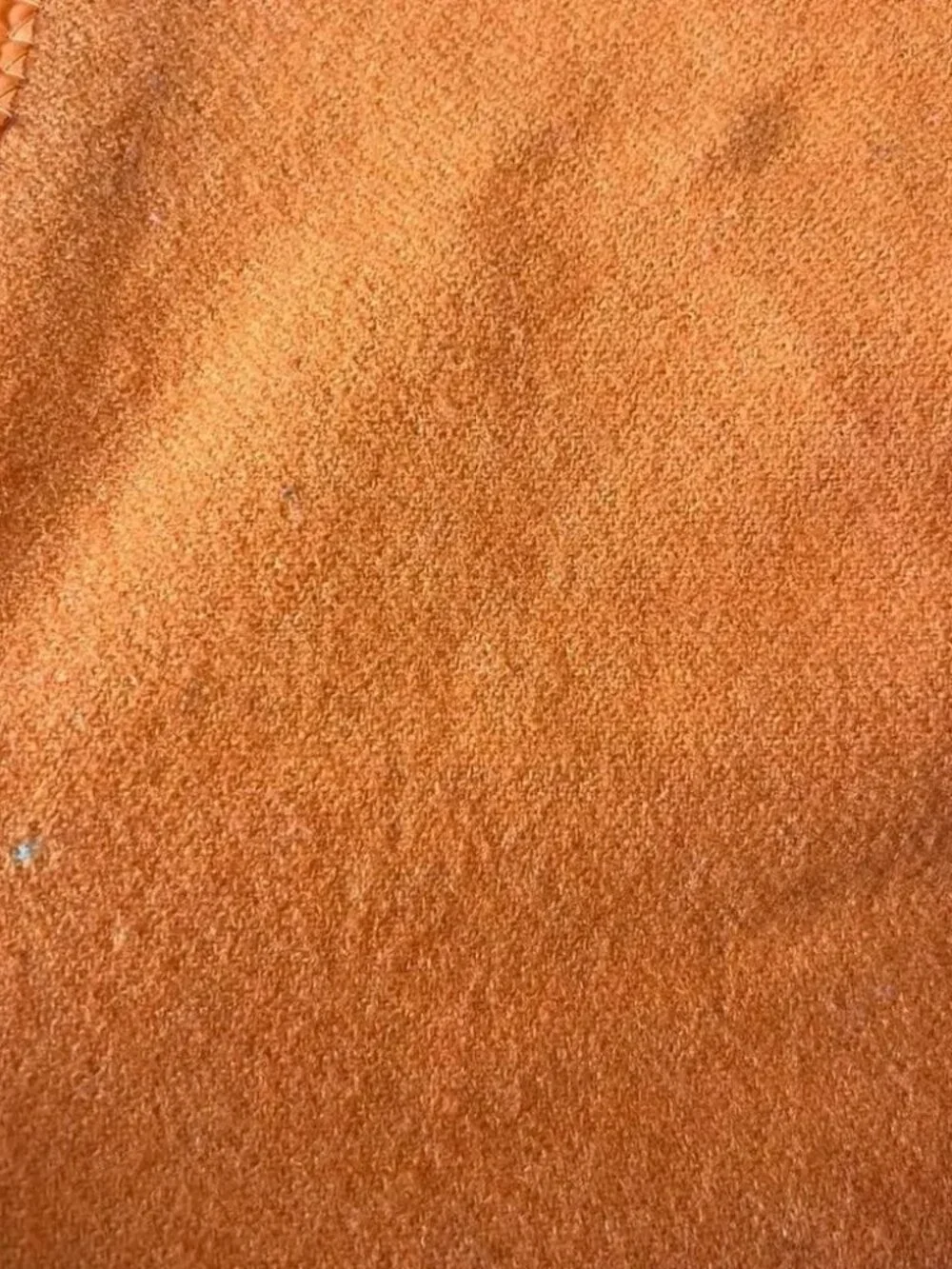 Unbranded Wool Blanket Peach Color Ruffle Trim 63x 85